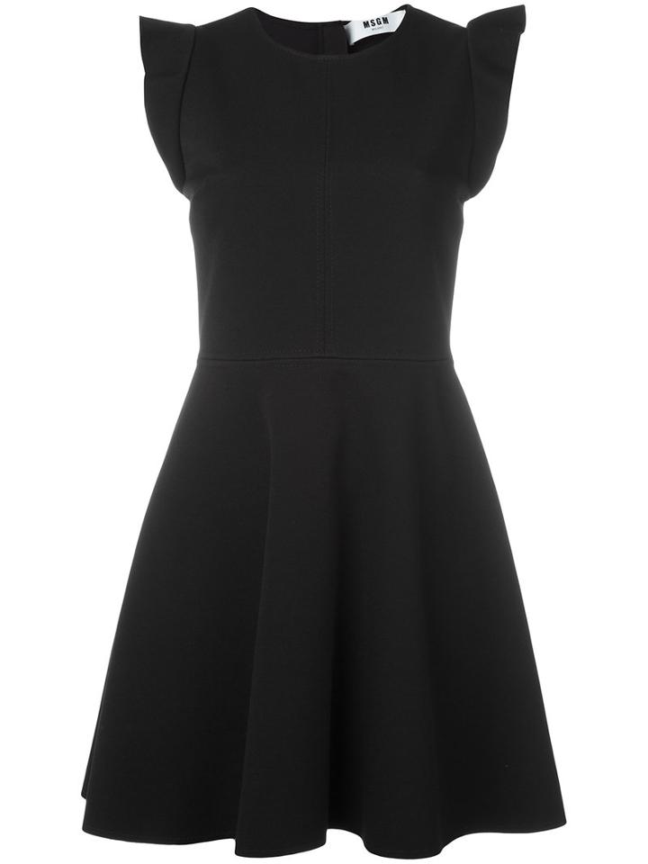 Msgm Flared Dress, Women's, Size: 38, Black, Polyester/viscose/spandex/elastane