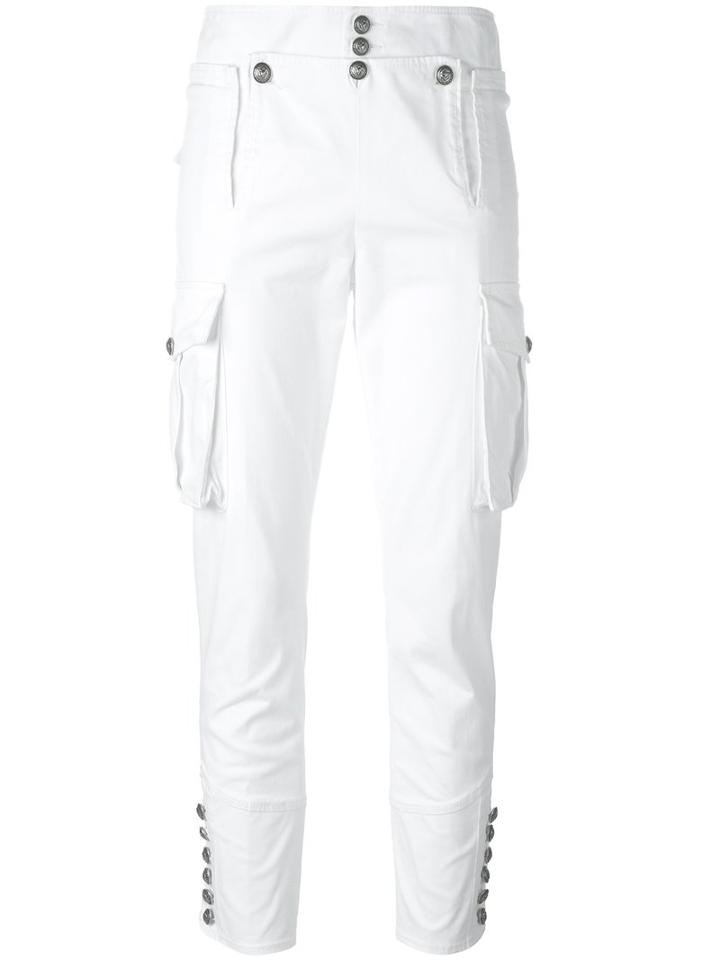 Dsquared2 Livery Trousers, Women's, Size: 40, White, Cotton/polyester/spandex/elastane