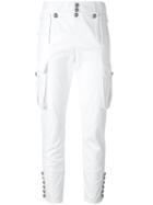Dsquared2 Livery Trousers, Women's, Size: 40, White, Cotton/polyester/spandex/elastane