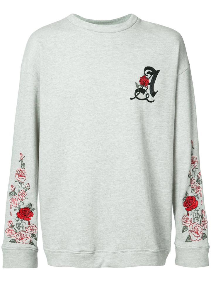Adaptation - Adaptation X The Chain Gang Oversized Weeping Rose Sweatshirt - Unisex - Cotton/polyester - S, Grey, Cotton/polyester