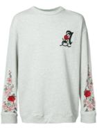 Adaptation - Adaptation X The Chain Gang Oversized Weeping Rose Sweatshirt - Unisex - Cotton/polyester - S, Grey, Cotton/polyester