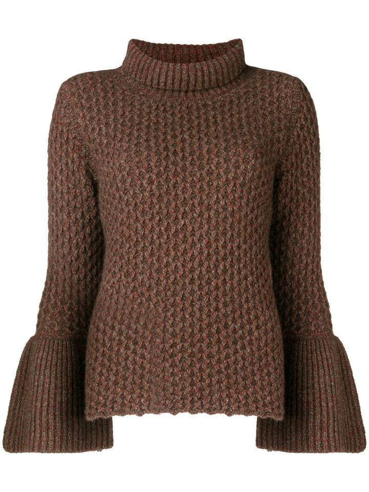 Eleventy Turtleneck Jumper - Red