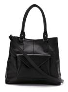 Mara Mac Leather Pocket Tote Bag - Black