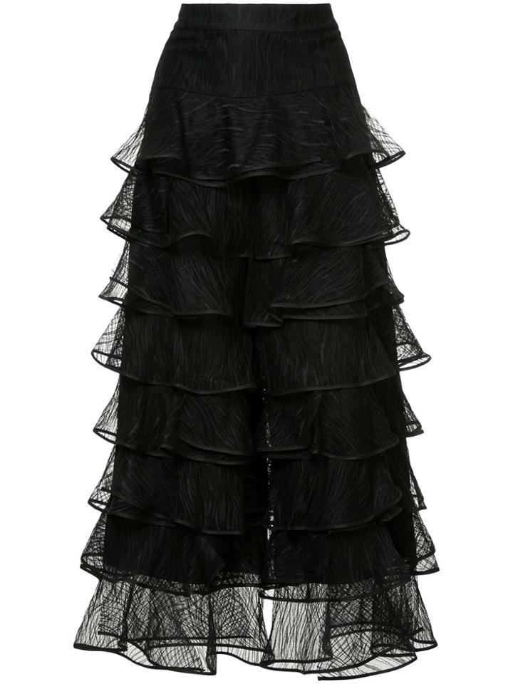 Huishan Zhang Ruffled Skirt Dress - Black