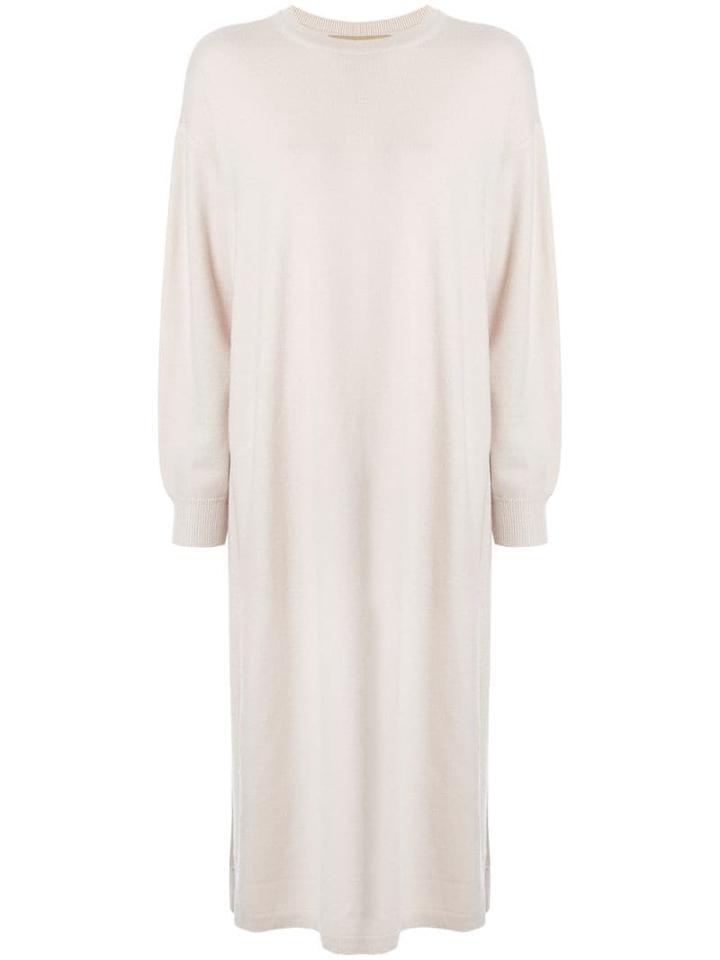 System Side Slit Knit Dress - Neutrals