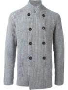 Brunello Cucinelli Cashmere Double Breasted Cardigan, Men's, Size: 54, Grey, Cashmere