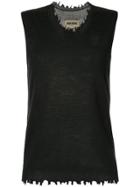 Uma Wang Distressed Sleeveless Sweater - Black