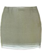 Romeo Gigli Vintage Layered Mini Skirt, Women's, Size: 38, Green