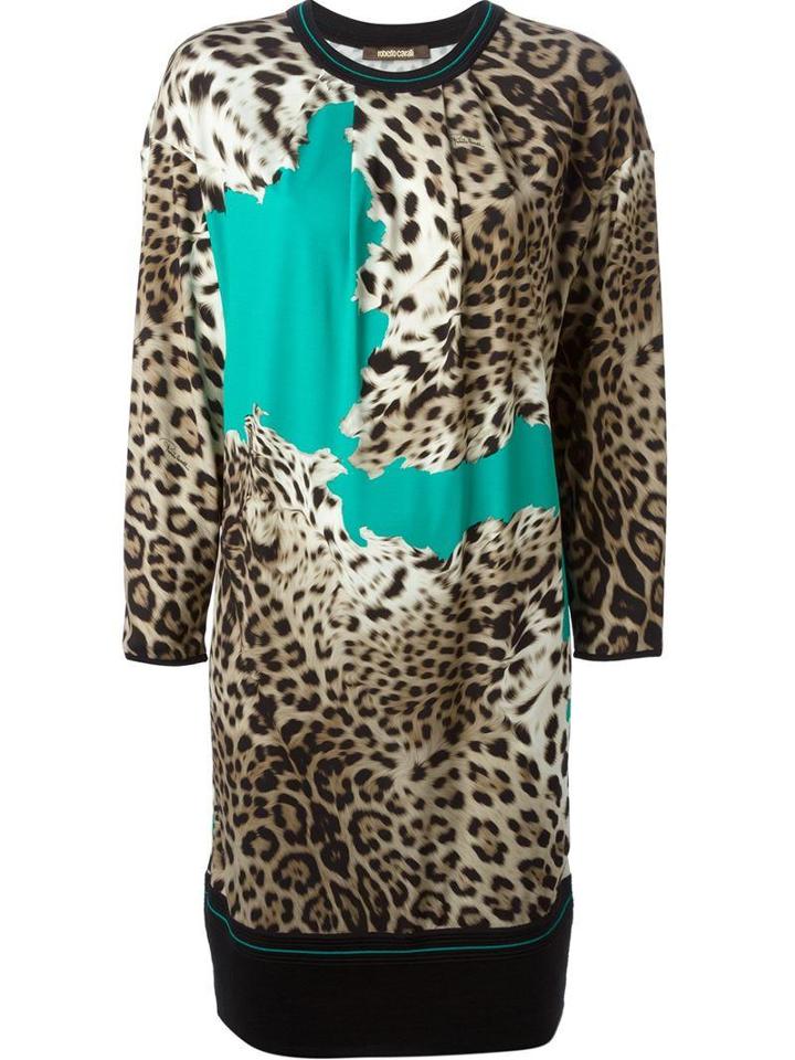 Roberto Cavalli Leopard Print Knit Dress