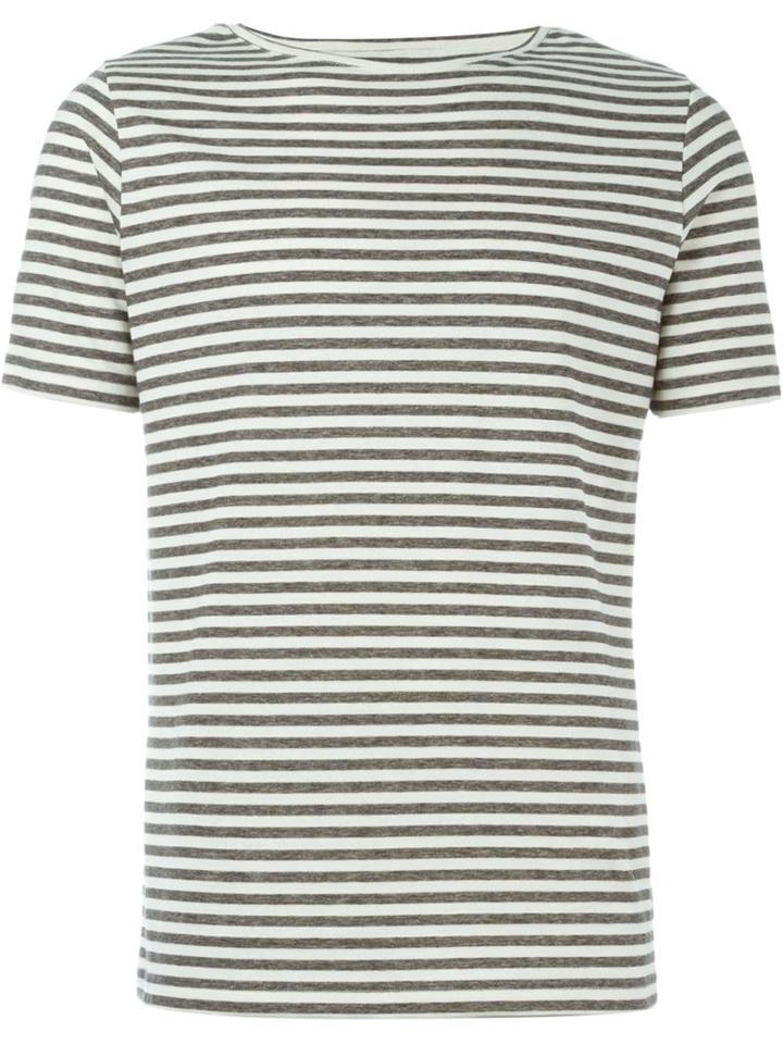 Eleventy Striped T-shirt, Men's, Size: Xxl, Grey, Cotton