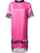 Givenchy Lace Panel T-shirt Dress - Pink & Purple