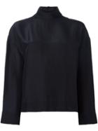 Cédric Charlier Loose-fit Turtleneck Blouse, Women's, Size: 42, Blue, Silk
