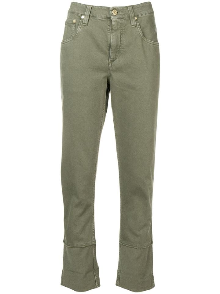 Brunello Cucinelli Tinto Cropped Trousers - Green