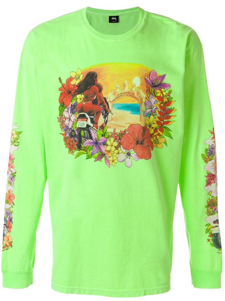 Stussy Graphic Print Sweatshirt - Green