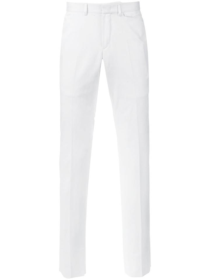 Z Zegna Slim-fit Chinos, Men's, Size: 46, White, Cotton/spandex/elastane
