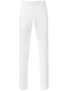 Z Zegna Slim-fit Chinos, Men's, Size: 46, White, Cotton/spandex/elastane