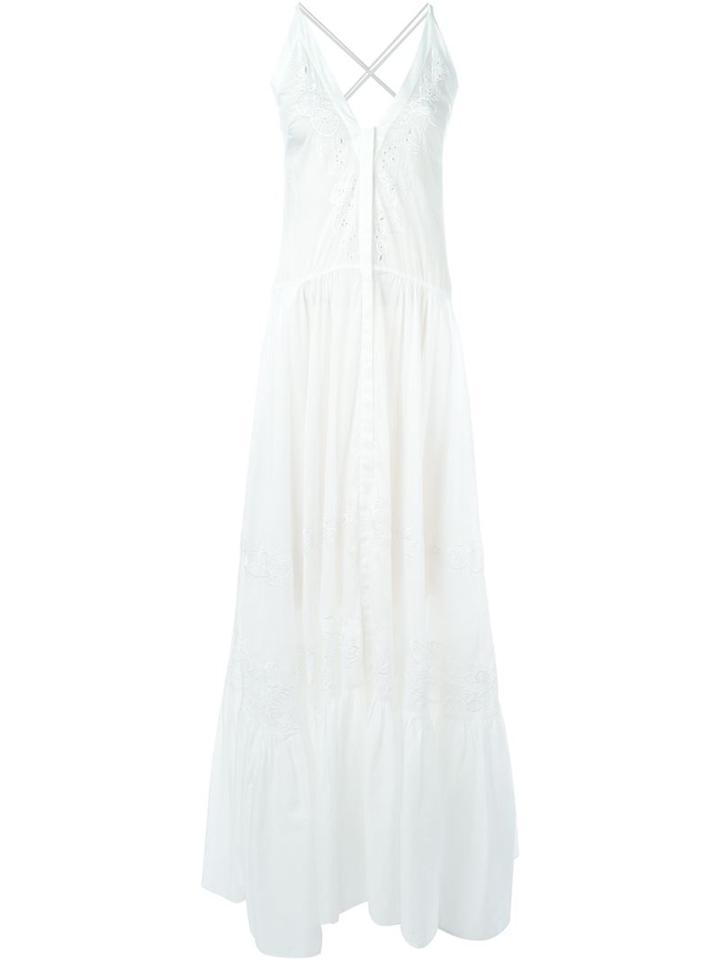 Roberto Cavalli Flared Embroidered Maxi Dress
