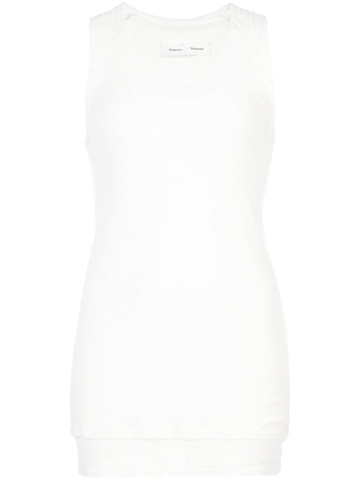 Proenza Schouler Pswl Layered Gauze Tank - White