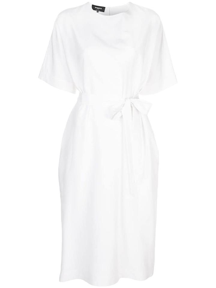 Rochas Belted Midi Dress - White