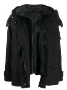 Yves Salomon Army Layered Hooded Coat - Black