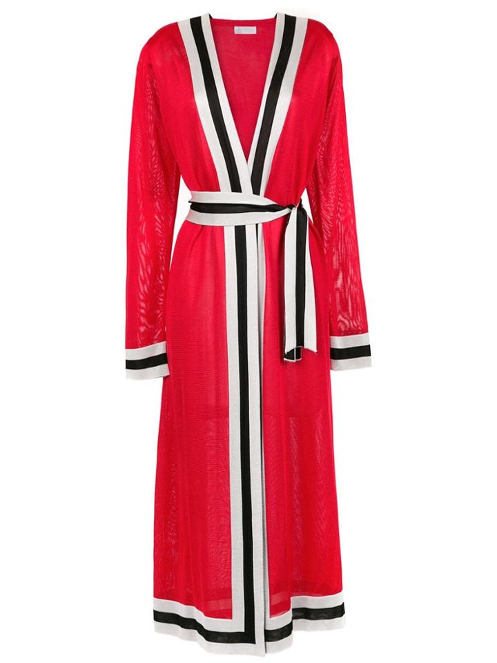 Nk Belted Long Cardigan - Red