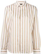 Joseph Striped Button Down Shirt, Women's, Size: 36, Nude/neutrals, Cotton