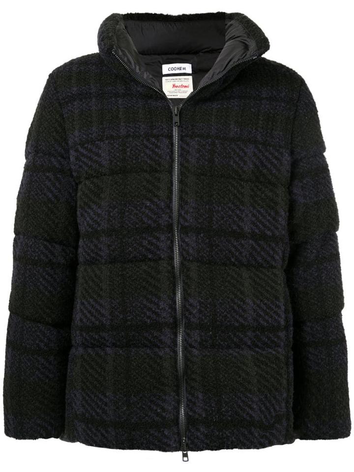 Coohem Plaid Tweed Jacket - Black