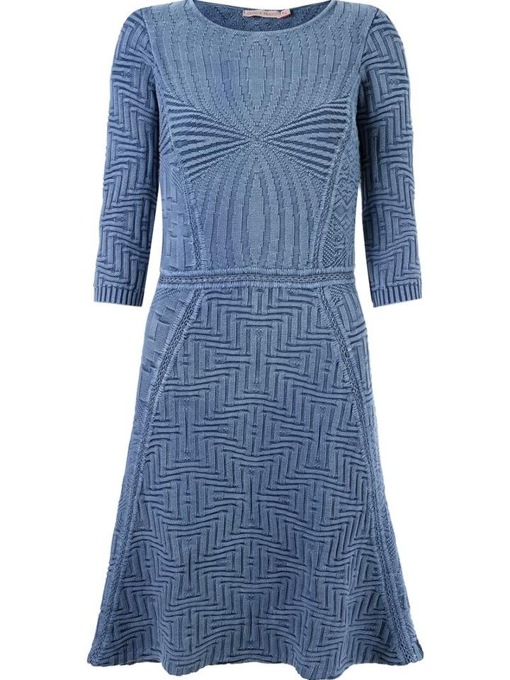 Cecilia Prado Ribbed Tricot Dress, Women's, Size: M, Blue, Cotton