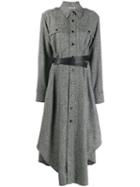 Stella Mccartney Belted Tweed Shirt Dress - Black