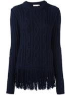 Tory Burch Cable Knit Jumper - Blue