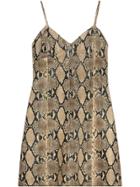 Gucci Python Print Leather Dress - Brown