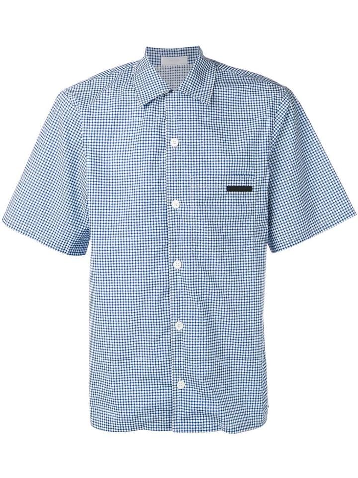 Prada Geometric Print Bowling Shirt - Blue