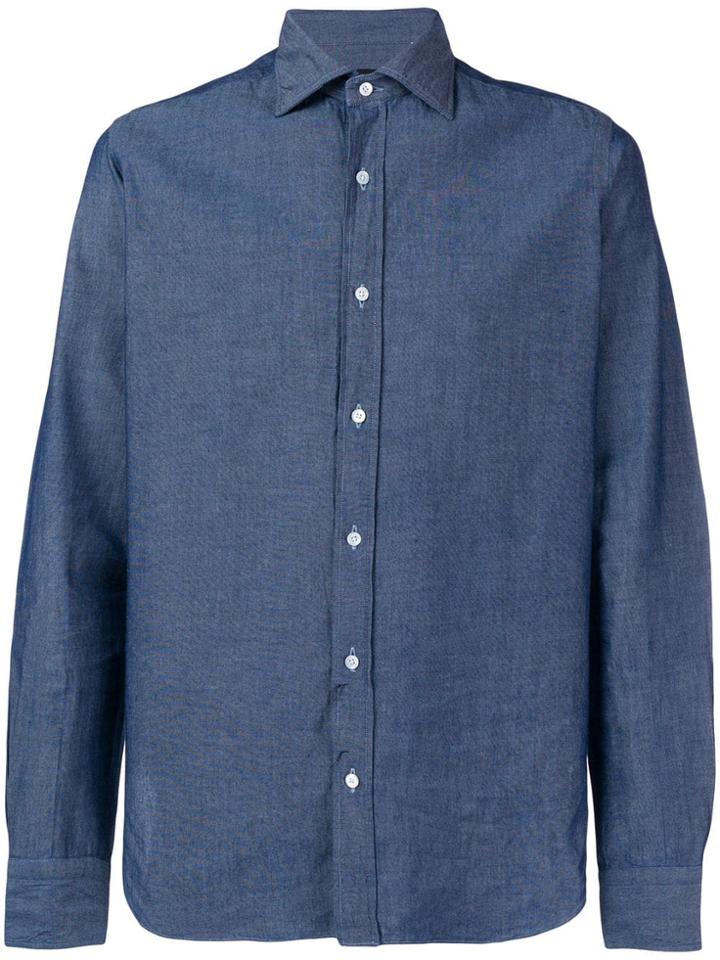 Mp Massimo Piombo Chambray Shirt - Blue