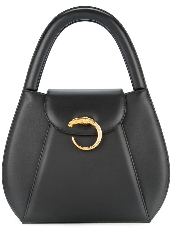 Cartier Pre-owned Cartier Panther Logo Handbag - Black