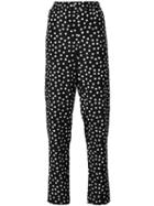 Dolce & Gabbana Polka Dot Trousers, Women's, Size: 38, Black, Silk/cotton