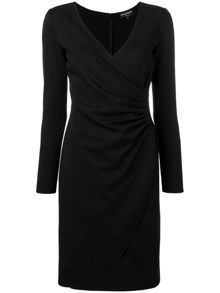 Emporio Armani Wrap Front Dress - Black