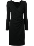 Emporio Armani Wrap Front Dress - Black