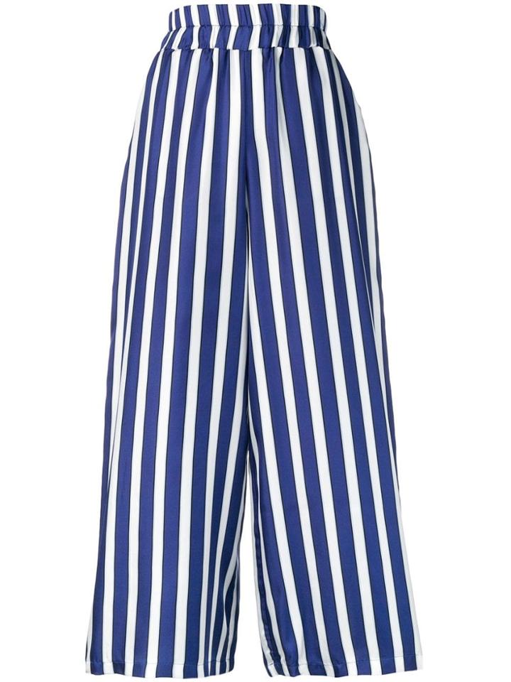 Altea Wide Leg Striped Trousers - Blue