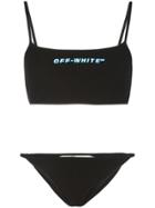 Off-white Logo Print Bikini - Black