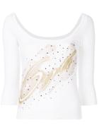 Romeo Gigli Vintage Glittery Detail Blouse - White