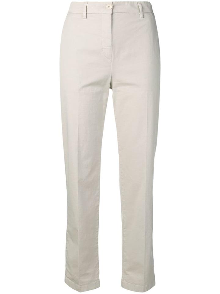Aspesi Cropped Slim-fit Trousers - Neutrals