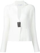 Fabiana Filippi Concealed Fastening Jacket, Women's, Size: 44, White, Silk/cashmere/wool