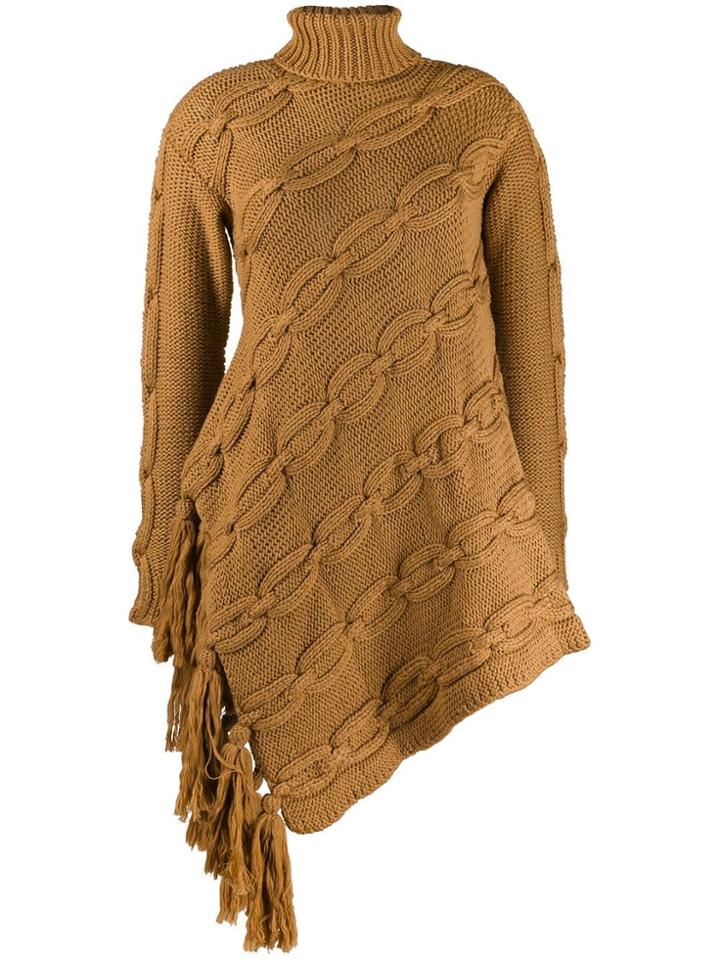 Oscar De La Renta Cable Knit Asymmetric Sweater - Neutrals
