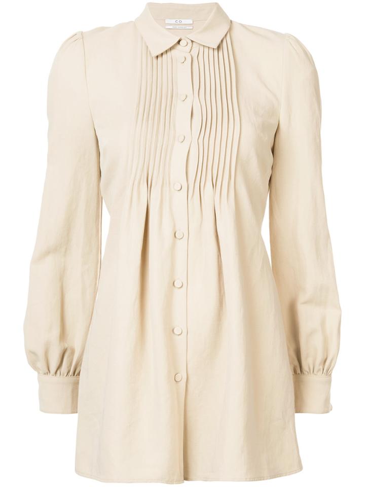 Co Pintuck Pleat Detail Blouse - Nude & Neutrals