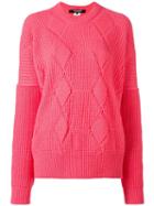 Junya Watanabe Comme Des Garçons Geometric Pattern Sweater, Women's, Size: Small, Pink/purple, Wool