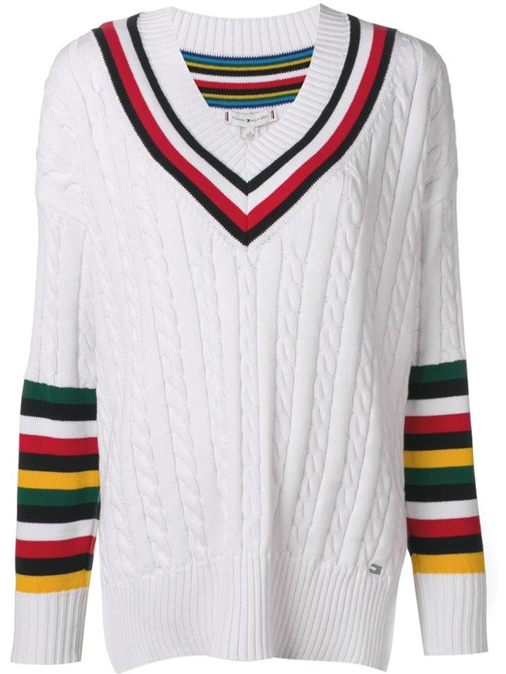 Tommy Hilfiger V-neck Jumper - White