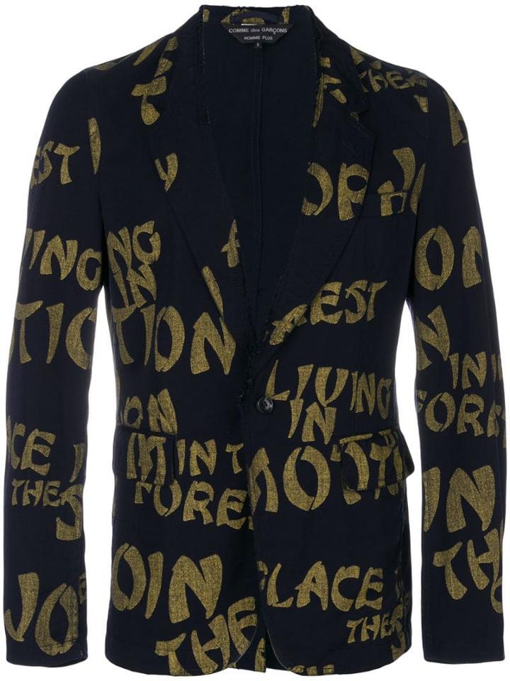 Comme Des Garçons Pre-owned Typographic Blazer - Blue