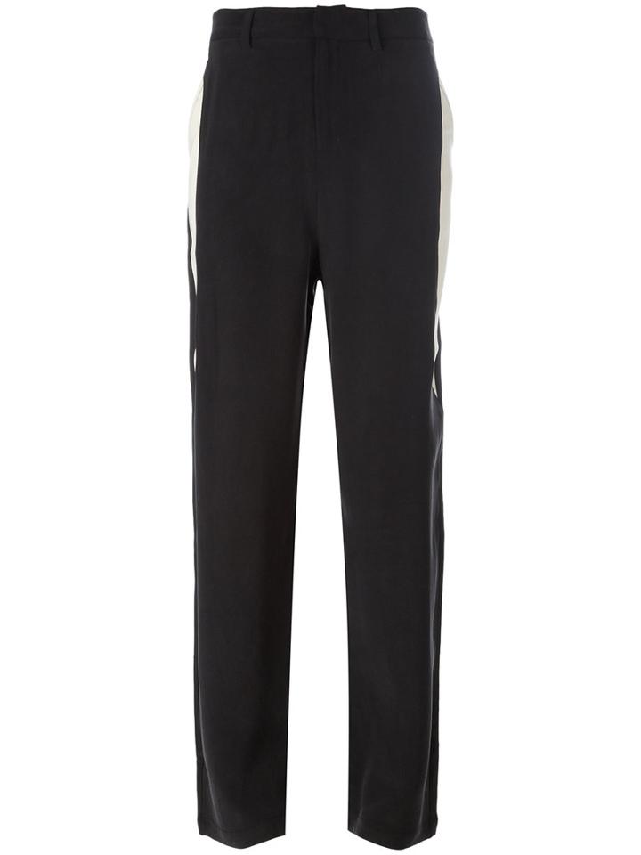 Tony Cohen - Side Stripe Trousers - Women - Silk/polyester - 42, Black, Silk/polyester