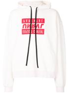 Unravel Project Slogan Print Oversized Hoodie - White