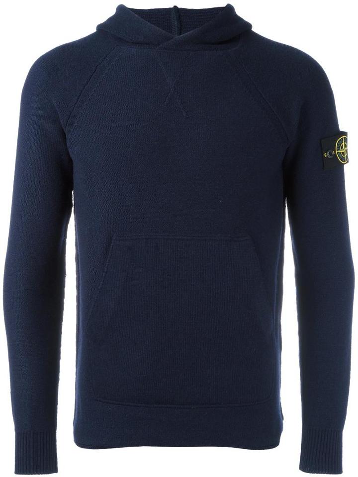 Stone Island Logo Patch Jumper, Men's, Size: Small, Blue, Polyamide/viscose/cashmere/wool